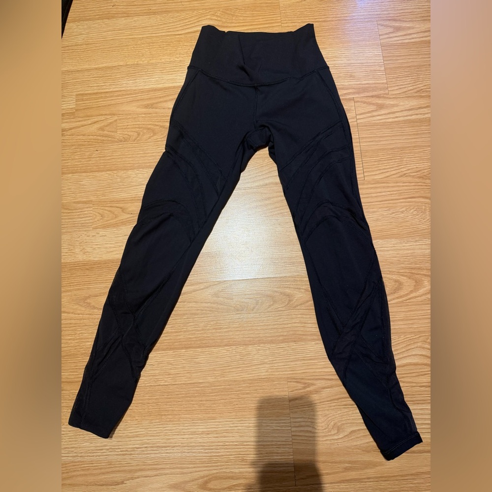 Lululemon with sheer panels black Leggings